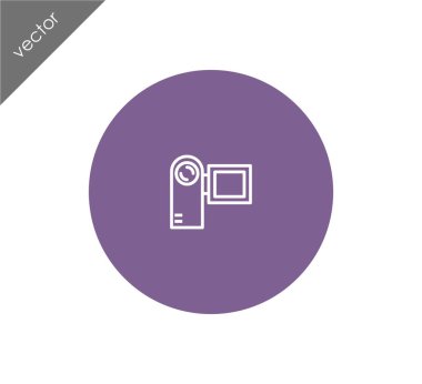 video kamera düz simgesi