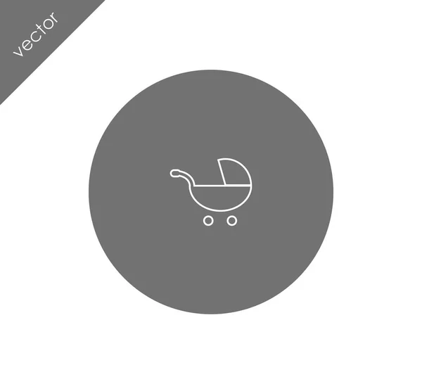Baby stroller ikonen — Stock vektor