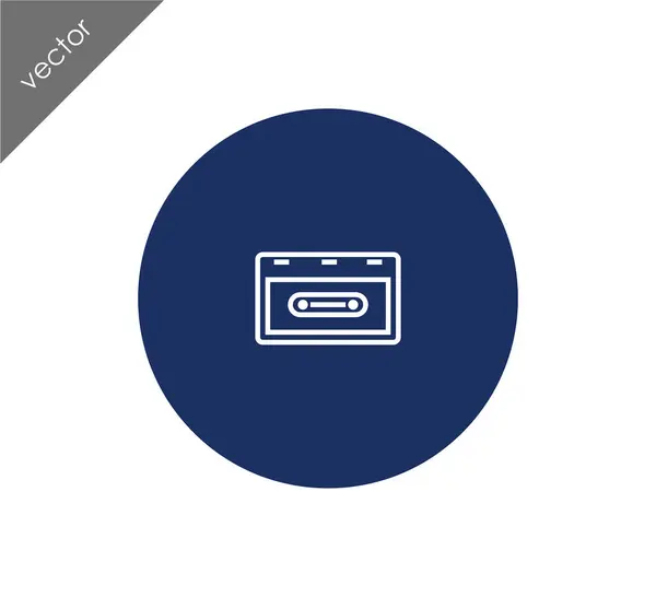 Cassette icono plano — Vector de stock