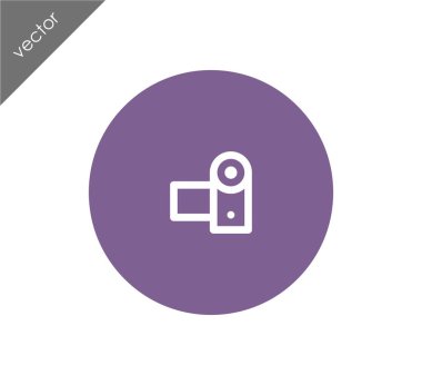 video kamera düz simgesi