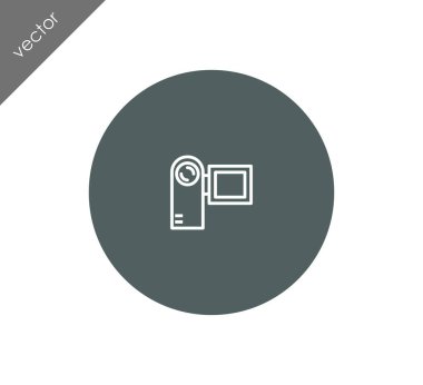 video kamera düz simgesi