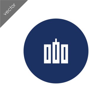 Cityscape düz simgesi