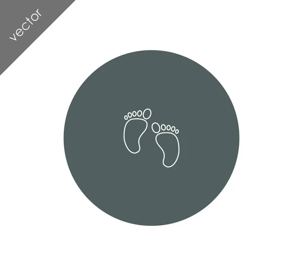Baby footprints ikona — Wektor stockowy