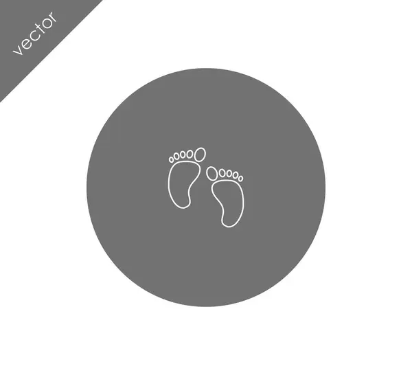 Ícone de pegadas de bebê — Vetor de Stock