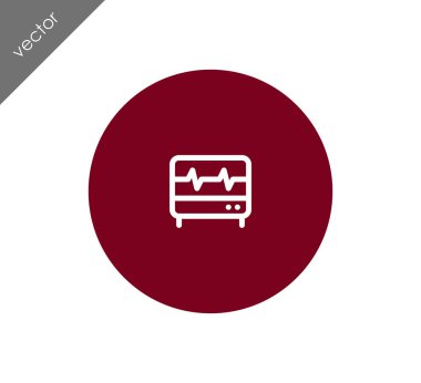 Kardiyogram düz simgesi