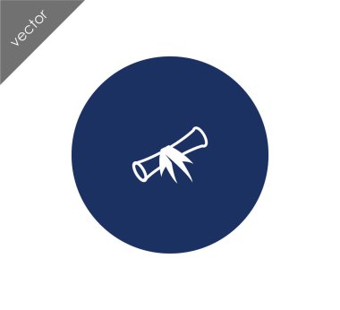 Sertifika Düz Simgesi