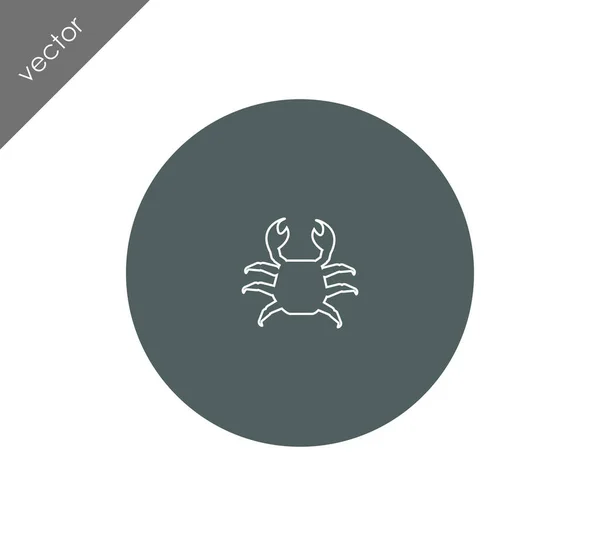 Ilustración icono de cangrejo — Vector de stock
