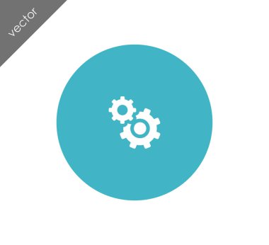 Cogwheels düz simgesi