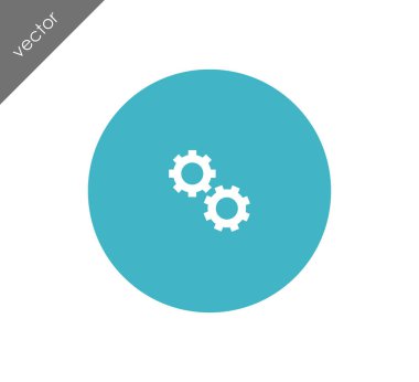 Cogwheels düz simgesi