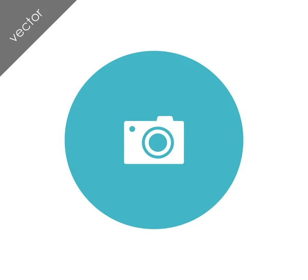 Ikona plochého fotoaparátu — Stockový vektor