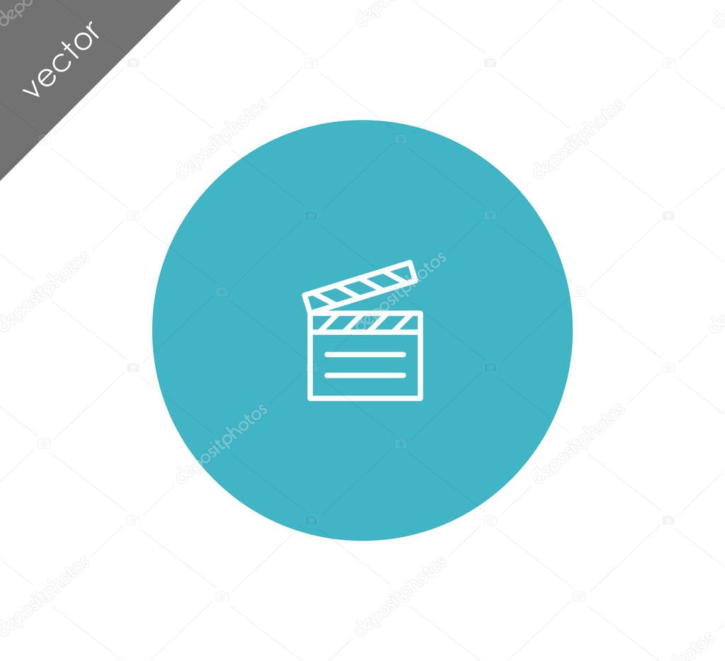 Movie clapper icon. Vector illustration for web design