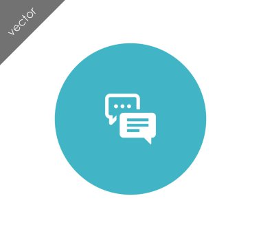 Konuşma kabarcıklar düz simgesini 