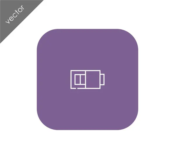 Icono plano de batería — Vector de stock