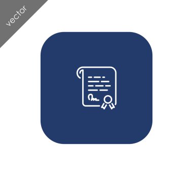 Sertifika Düz Simgesi