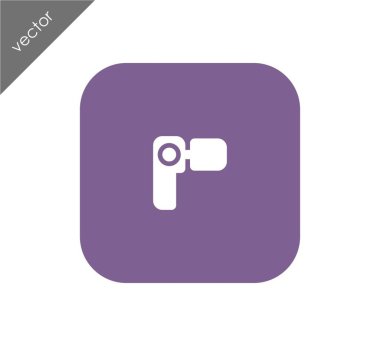 video kamera düz simgesi