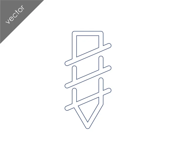 Tornillo icono plano — Vector de stock