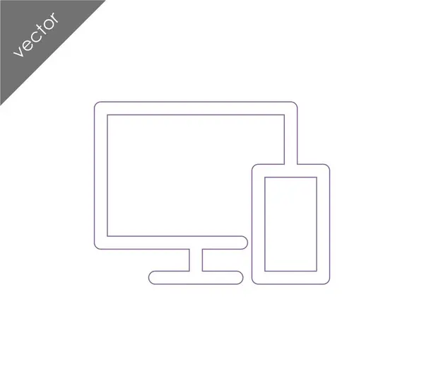 Pictogram desktop computer — Stockvector