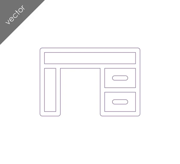 Escritorio icono plano — Vector de stock