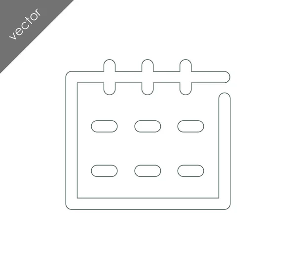 Calendario Icona piatta — Vettoriale Stock