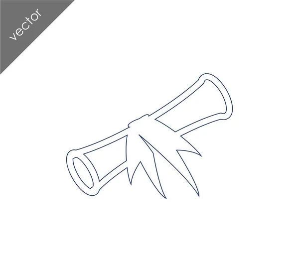 Certificate flat icon — Stock Vector
