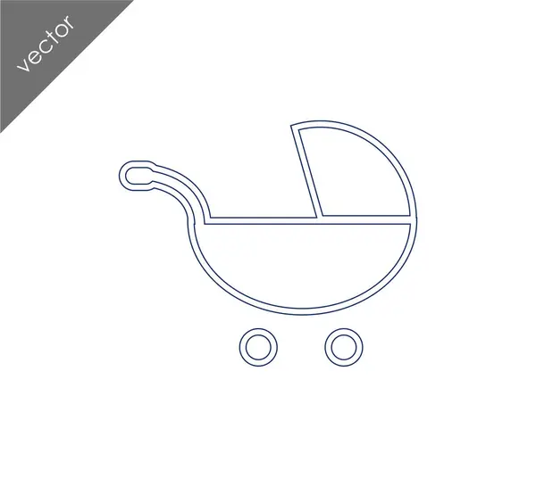 Baby babakocsi ikon — Stock Vector