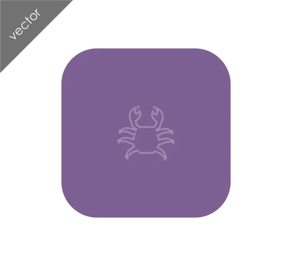 Cangrejo icono plano — Vector de stock