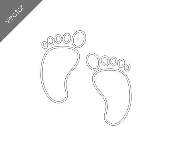 Baby footprints icon — Stock Vector