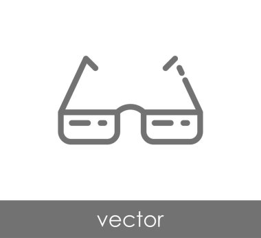 gözlük düz simgesi