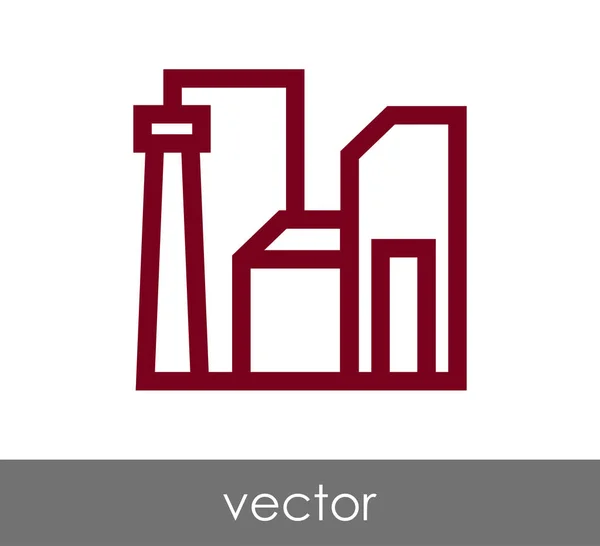 Icono plano de fábrica — Vector de stock