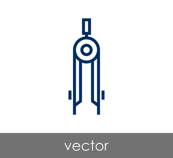 Рисование значка компаса — стоковый вектор