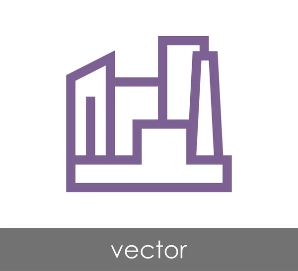 Icono plano de fábrica — Vector de stock