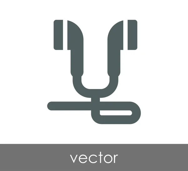 Écouteurs icône plate — Image vectorielle
