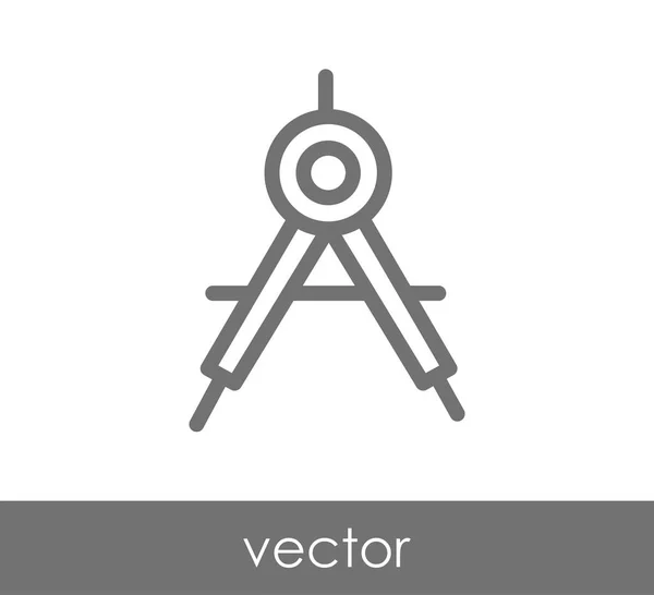 Dibujo brújula icono — Vector de stock