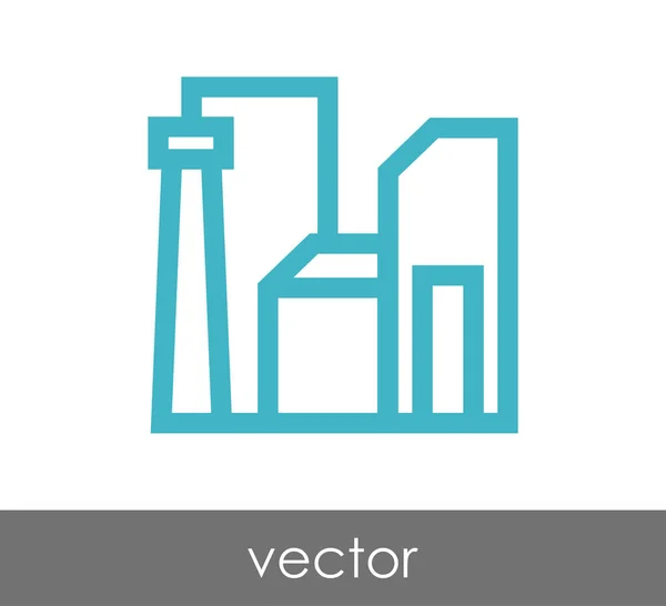 Ícone de fábrica plana — Vetor de Stock