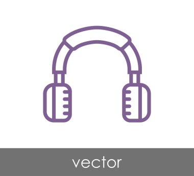 Tasarım kulaklıklar simgesinin