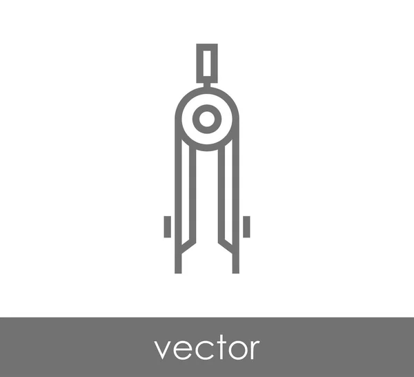 Dibujo brújula icono — Vector de stock