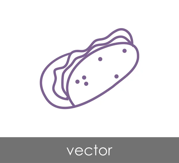 Hotdog pictogram illustratie — Stockvector