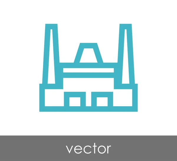 Icono plano de fábrica — Vector de stock