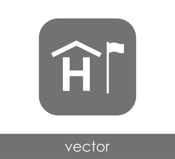 Icono del signo del hotel — Vector de stock