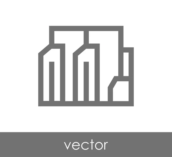 Ikon Flat Pabrik - Stok Vektor