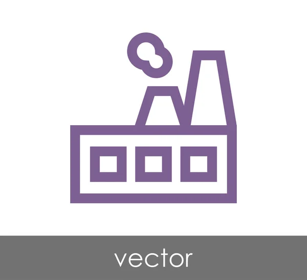 Icono plano de fábrica — Vector de stock