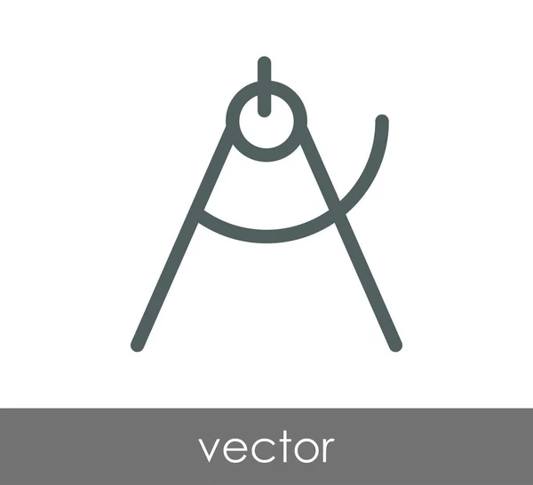 Dibujo brújula icono — Vector de stock