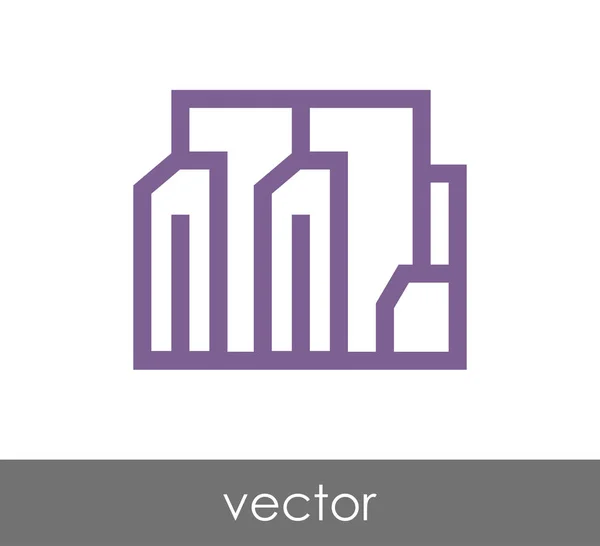 Icono plano de fábrica — Vector de stock