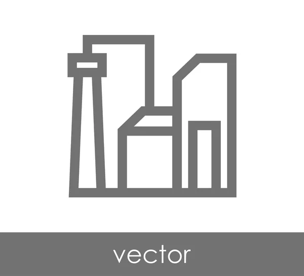 Ícone de fábrica plana —  Vetores de Stock