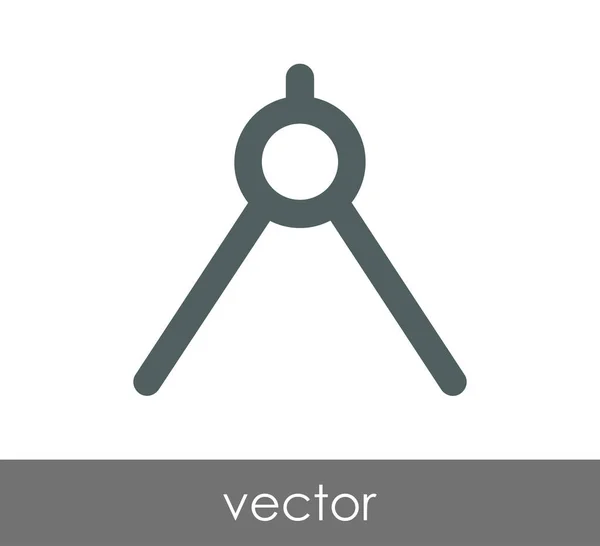 Dibujo brújula icono — Vector de stock