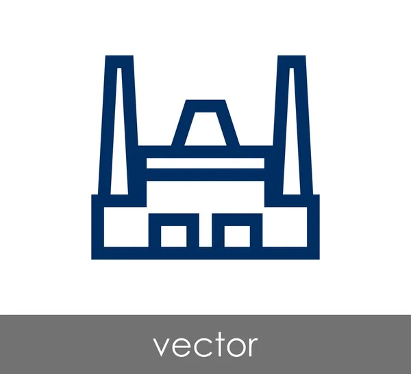 Icono plano de fábrica — Archivo Imágenes Vectoriales