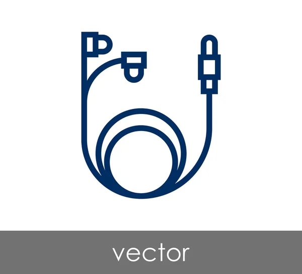 Auriculares icono plano — Vector de stock