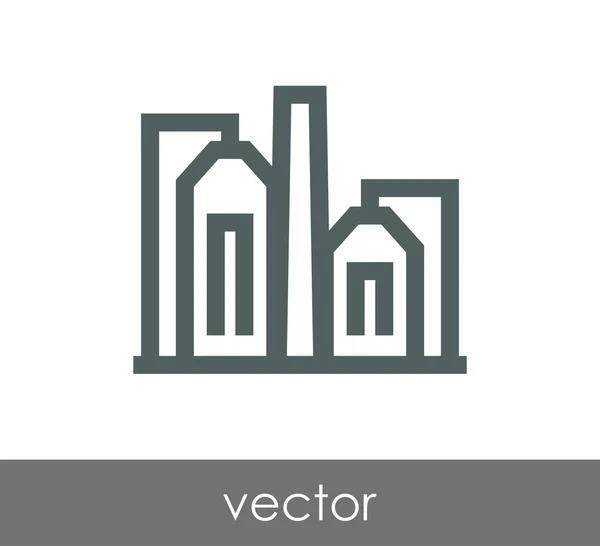 Icono plano de fábrica — Vector de stock