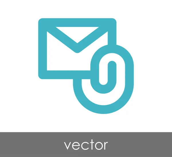 Icono de archivo adjunto de correo electrónico — Vector de stock