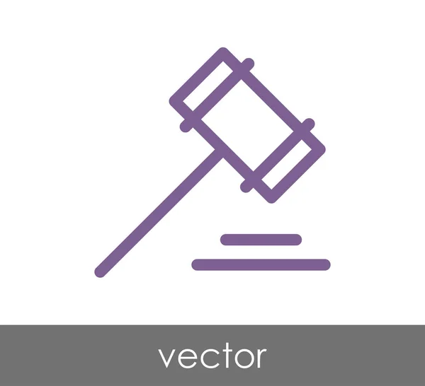 Aukce kladivo ikona — Stockový vektor